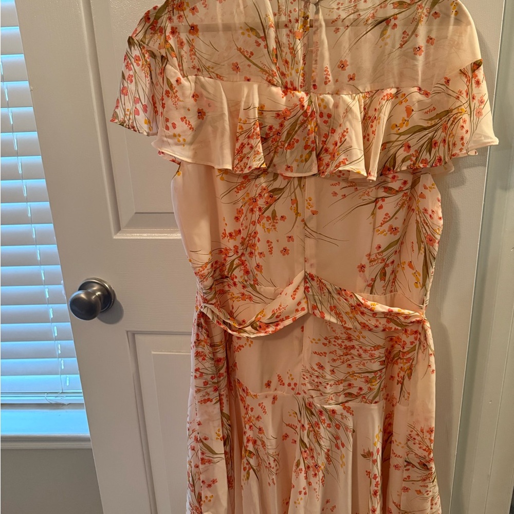 NWOT CeCe Pink Floral Midi Dress - Picture 2 of 3